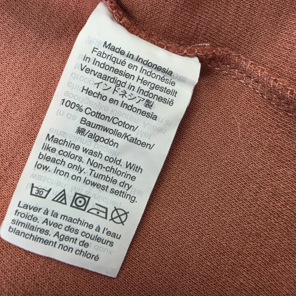 Madewell Texture & Thread Wrap Top Womens Small Rust Short Sleeve Tie Side